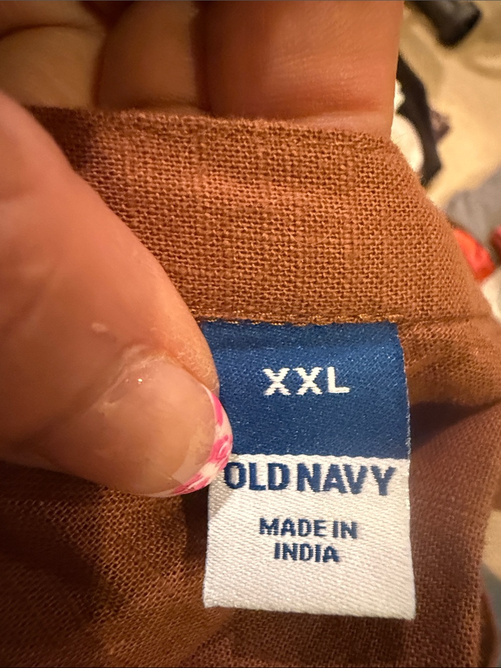 Old Navy Rust Peach Crochet Sleeve Peasant Top - Picture 3 of 3